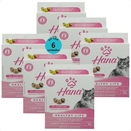 SNACK HANA HEALTHY LIFE PILL GUARD DISFARÇA COMPRIMIDOS 25G PARA GATOS KIT COM 6 SNACK HANA HEALTHY LIFE PILL GUARD DISFARÇA COMPRIMIDOS 25G PARA GATOS KIT COM 6